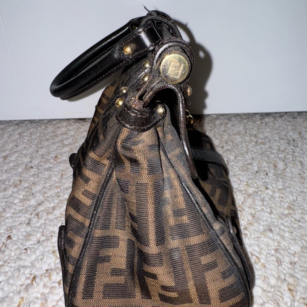 Fendi Brown and Black Satchel with Iconic Monogram - Picture 7 of 11